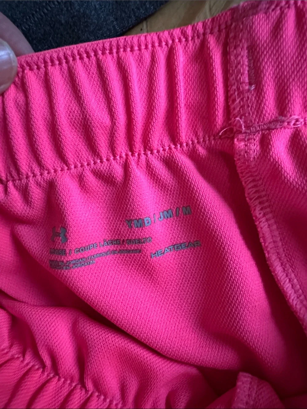 Under Armour Giels Hot Pink & Charcoal Athletic Shorts group of two